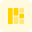 Left sitemap grid lines on square block icon