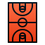 cancha-externa-de-baloncesto-línea-llena-gradiente-línea-llena-gradiente-andi-nur-abdillah-2 icon