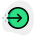 Enter direction arrow towards rightward orientation pointer icon