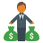 Man Holding Bags With Money Skin Type 4 icon