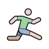 color hand drawn style track and field icon