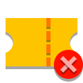 papercut style delete ticket icon