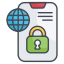 外部モバイルロックインターネットセキュリティ塗りつぶしアウトラインデザインサークル icon