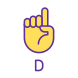Letter D in ASL icon