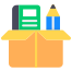 Book And Pencil In Box icon