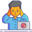 外部失業労働ストレスフラチコン線色フラットアイコン icon