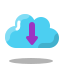arcade style download from the cloud icon