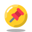 arcade style pin in circle icon