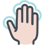 Five finger touch icon