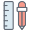 crayon et règle icon