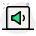 Volume down function key in laptop multimedia keyboard icon