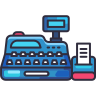 modern cash register clerk icon