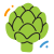 scribby style artichoke icon