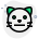 Neutral cat face emoji with flat mouth expression icon