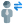 data transfer among the members of the group with opposite arrows icon