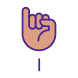 Letter I in ASL icon