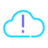 neon style error cloud icon