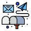 Закрытый почтовый ящик, флаг поднят icon
