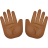mains ouvertes-peau-moyenne-foncée icon