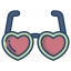 óculos de coração externo-casamento-icongeek26-linear-color-icongeek26 icon