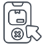 externo-Cancelar-pedido-supply-chain-outline-design-circle icon