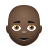 emoji style kahlköpfiger mann mit dunkler hautfarbe icon