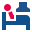 stencil style work in bed icon