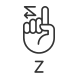 letter z in asl icon