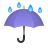 emoji style regenschirm mit regentropfen icon