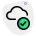Cloud database uploaded with tick mark on cloud icon