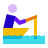 pêcheur dans un bateau icon