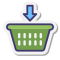 stickers style add to shopping basket icon