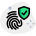 Finger scan protected with phone security recognition icon