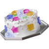 3d stickle style cake with gummy decorations and sprinkles icon