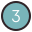 retro style circled 3 icon