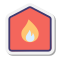 stickers style fire station icon