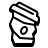 badges style crumpled coffee cup icon