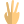 Three fingers raised hand gesture with back of the hand icon