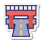 stickers style road bridge icon