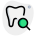 Searching the local Dental Care Clinic with magnifying glass logotype icon
