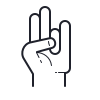 outline hand drawn style mayura gesture icon