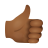 палец вверх-средний-темный тон кожи icon