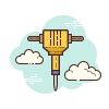 cloud style jackhammer icon
