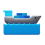 3d fluency style cargo ship icon