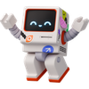 3d stickle style retro robot jumping icon