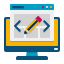 外部网站设计互联网营销服务平面图标 icon