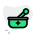 Ayurveda medication mortar and pestle with grinding meds icon