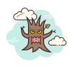 cloud style scary tree icon