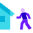 color glass style enter house icon