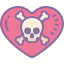 cute color style skull heart icon